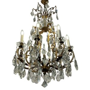 French Maison Jansen Crystal drops 1940’s chandelier