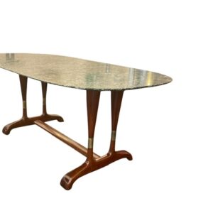 Italian 1935-40’s Green Alpi marble top dining table by Vittorio Dassi