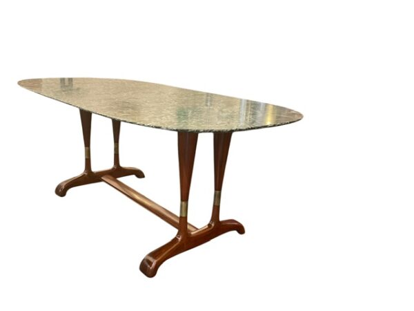 Italian 1935-40’s Green Alpi marble top dining table by Vittorio Dassi