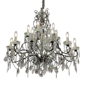 Italian 1920-30’s Crystal drops Florentine chandelier