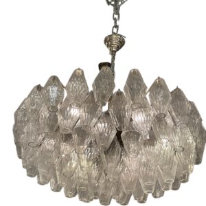 Italian 1950’s venini Murano Poliedri chandelier by Carlo Scarpa