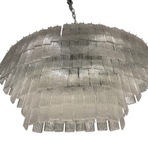 Venetian Murano oval “ Piastre glass “ chandelier