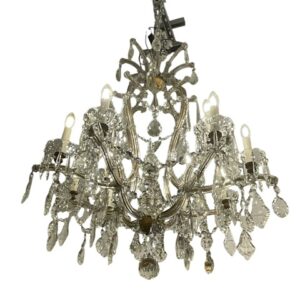 Italian very hight quality Bohemian lead Crystal 1930-40 Maria Theresa chandelier made in Murano