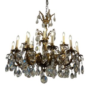 1920's hight -End French Neoclassical 12 -Light  Bronze Ormolu Chandelier