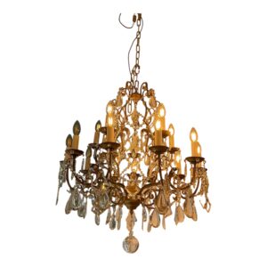French 1930-40's Crystal drops chandelier