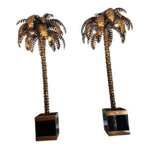 Pair of 1970's French Maison Jansen floor lamps by Christian Techoueyres